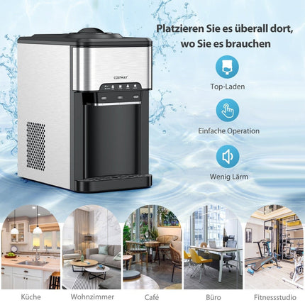Distributeur d'eau Refroidisseur d'eau de comptoir 3 en 1 avec 3 réglages de température pour chaud/froid/glace argent
