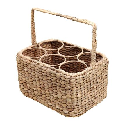 Panier en jacinthe d'eau pour 6 bouteilles