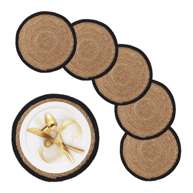 Sets de table ronds en jacinthe d'eau, lot de 6