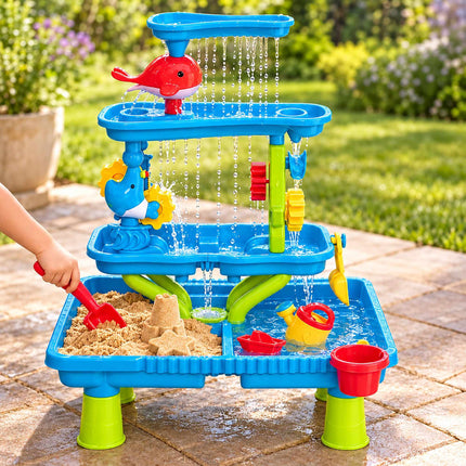 Water Play Table for Kids with 4 Tiers and Sea Animals, 20-Piece Set, Age 3 Plus
