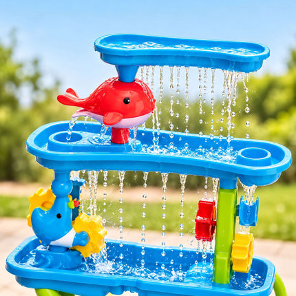 Water Play Table for Kids with 4 Tiers and Sea Animals, 20-Piece Set, Age 3 Plus