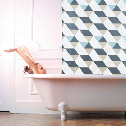 Wasserabweisendes Bad-Rollo, geometrisches Design