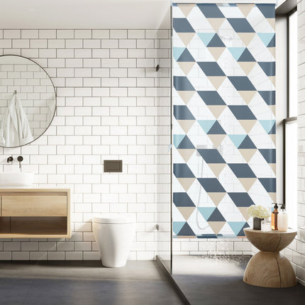 Wasserabweisendes Bad-Rollo, geometrisches Design