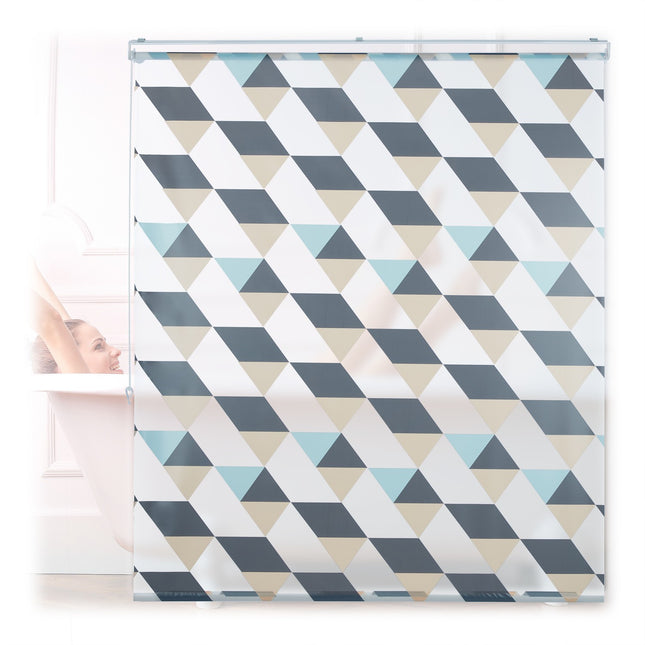 Wasserabweisendes Bad-Rollo, geometrisches Design