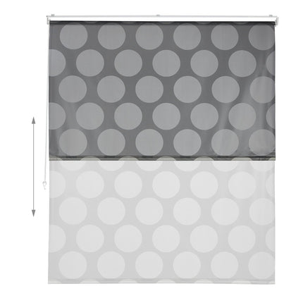Wasserabweisendes Bad-Rollo, graues Punkte-Design