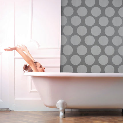 Wasserabweisendes Bad-Rollo, graues Punkte-Design
