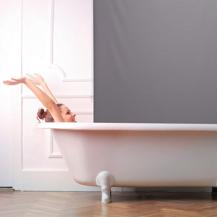 Store enrouleur de salle de bain hydrofuge, gris, gain de place