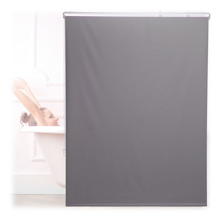 Store enrouleur de salle de bain hydrofuge, gris, gain de place