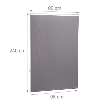 Wasserabweisendes Badezimmer-Rollo, Grau, Platzsparend