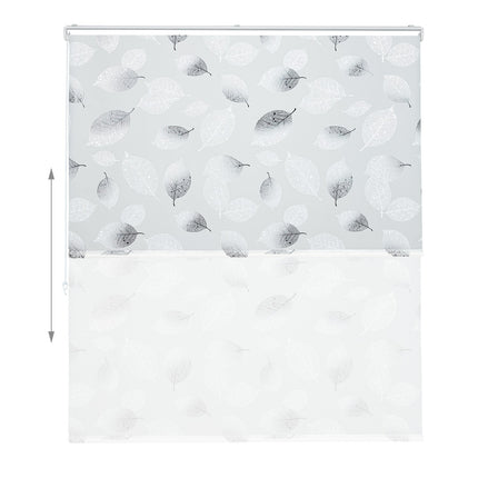 Store enrouleur hydrofuge à motif de feuilles pour salle de bain
