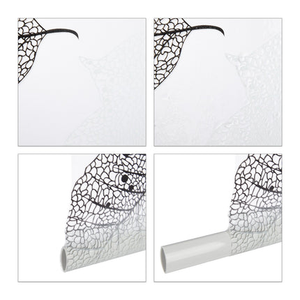 Store enrouleur hydrofuge à motif de feuilles pour salle de bain
