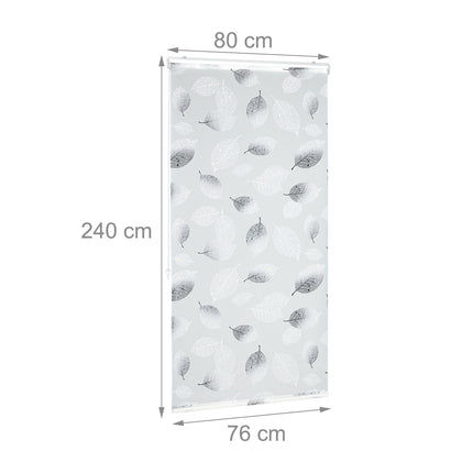 Store enrouleur hydrofuge à motif de feuilles pour salle de bain