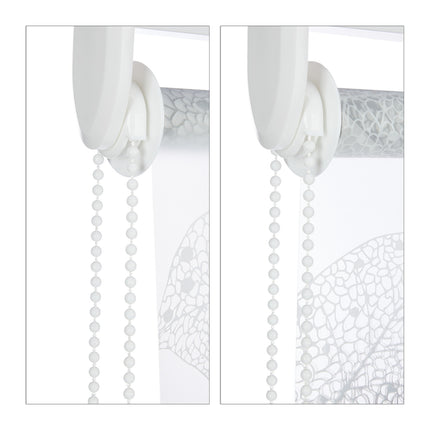 Store enrouleur hydrofuge à motif de feuilles pour salle de bain