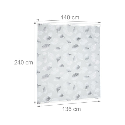 Store enrouleur hydrofuge à motif de feuilles pour salle de bain