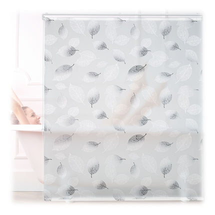 Store enrouleur hydrofuge à motif de feuilles pour salle de bain