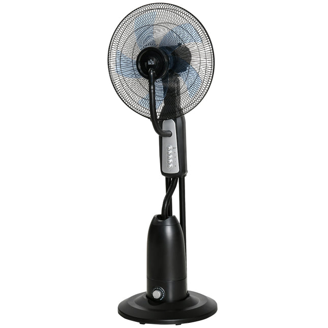 Ventilateur de refroidissement à eau, ventilateur sur pied avec brouillard de pulvérisation réglable, 3 vitesses, réservoir d'eau de 3 L, oscillant à 75°, ventilateur à eau de 90 W avec roulettes, 125 cm |