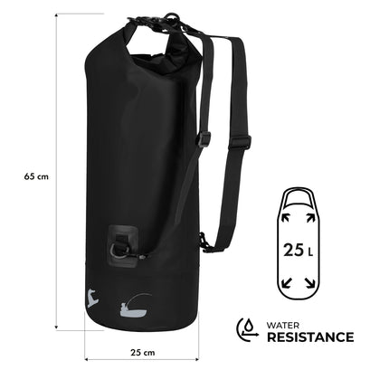 Sac à dos étanche 25 L, noir