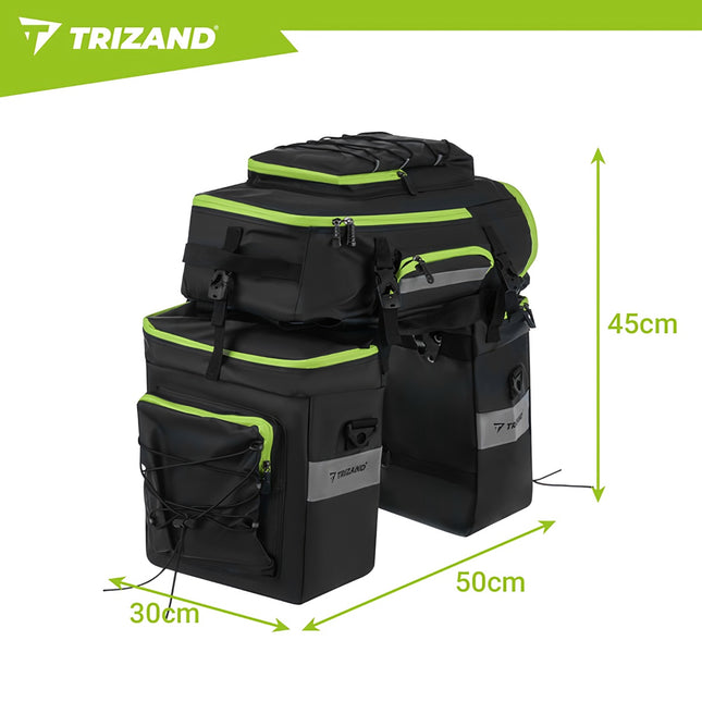 Sacoche de vélo étanche 65 L - Sacoche et sac à dos 3 en 1