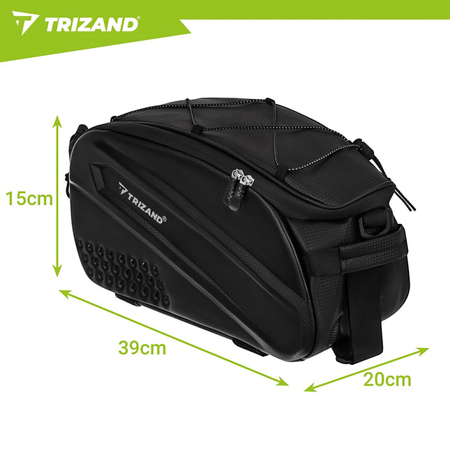 Sacoche de porte-bagages de vélo étanche, 10 L, réfléchissante