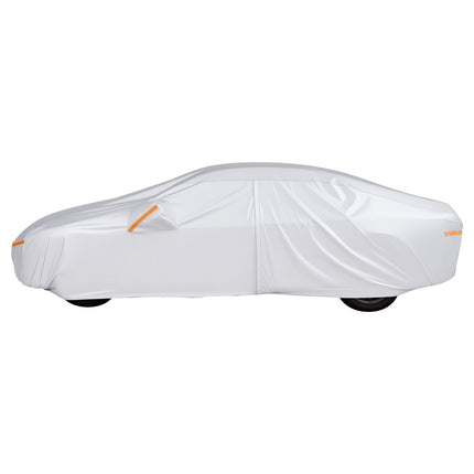 Waterproof Car Cover for Full-Size Sedans, Zipper, Cotton Lined