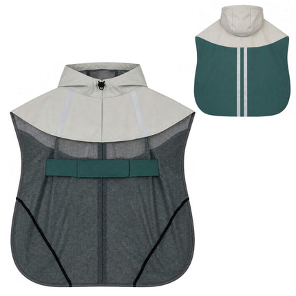 Imperméable pour chien avec bandes réfléchissantes, vert