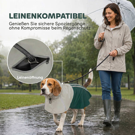 Imperméable pour chien avec bandes réfléchissantes, vert