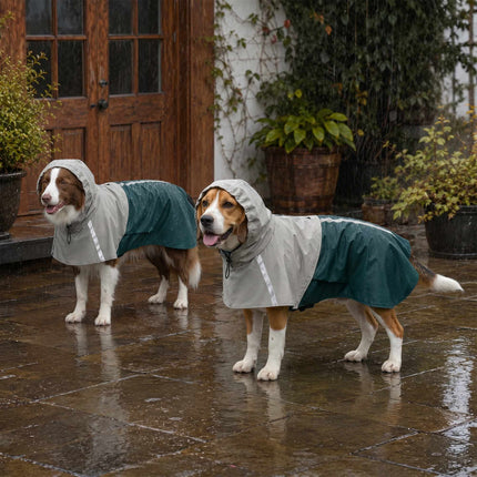 Imperméable pour chien avec bandes réfléchissantes, vert