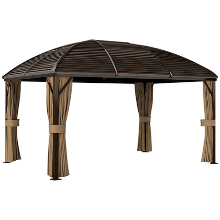 Pavillon de jardin étanche, 4 x 3 x 2,8 m, marron