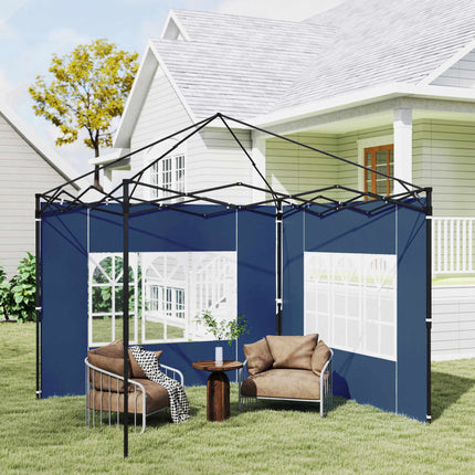 Wasserdichte Pavillon-Seitenwände mit Fenstern, Blau, 2er-Pack
