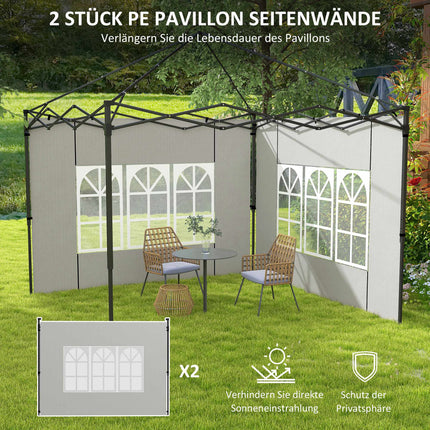 Ensemble de parois latérales étanches pour tonnelle, 3x3/3x6 m, blanches