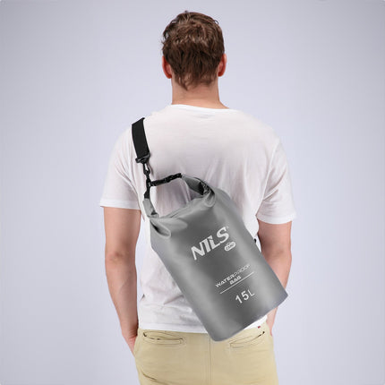 Wasserdichte graue Tasche, 15 l Fassungsvermögen