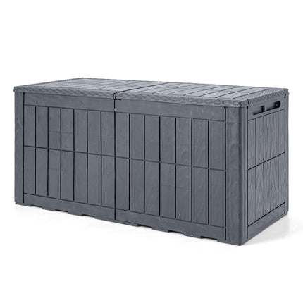 Wasserdichte, graue Gartenbox, 120 Gallonen, abschließbarer Stauraum