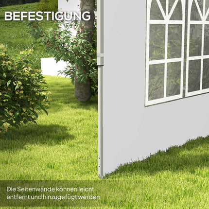 Wasserdichte Pavillon-Seitenwände mit Fenstern, 3x3/3x4 m, Weiß