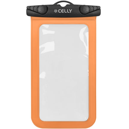 Pochette étanche pour téléphone IPX8, compatible avec les téléphones jusqu'à 7 pouces, orange