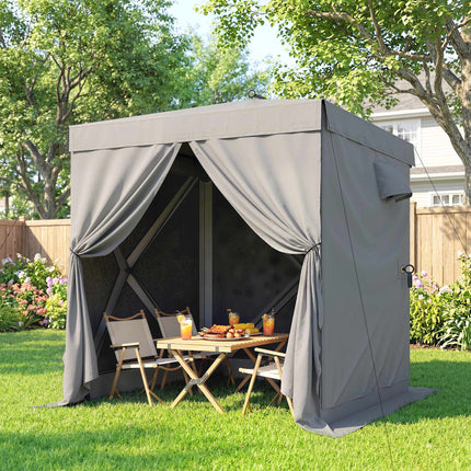 Gazebo pliable étanche avec côtés en filet, 185 x 185 cm