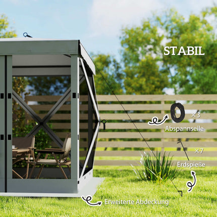Gazebo pliable étanche avec côtés en filet, 185 x 185 cm