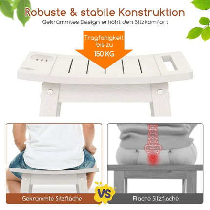 Tabouret de douche étanche avec poignée et étagère, capacité de charge de 150 kg