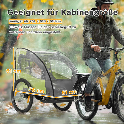Housse imperméable pour remorque enfant, protection UV, 76 x 61 x 61 cm