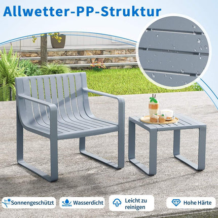Ensemble de meubles d'extérieur 2 pièces résistant aux intempéries avec table