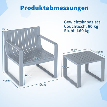 Ensemble de meubles d'extérieur 2 pièces résistant aux intempéries avec table
