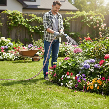 Wetterfester beiger Gartenschlauch – UV-beständig, flexibel