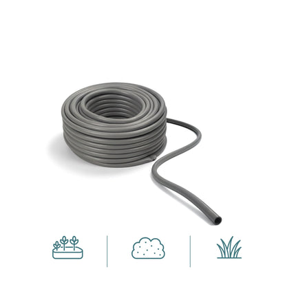 Tuyau d'arrosage en tissu résistant aux intempéries, gris, résistant aux UV, 1/2 pouce