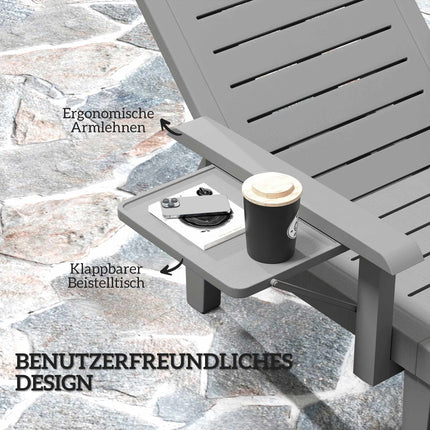 Ensemble de chaises longues de jardin résistantes aux intempéries avec dossier réglable