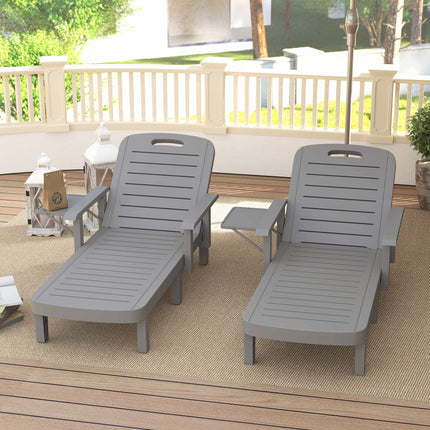 Ensemble de chaises longues de jardin résistantes aux intempéries avec dossier réglable