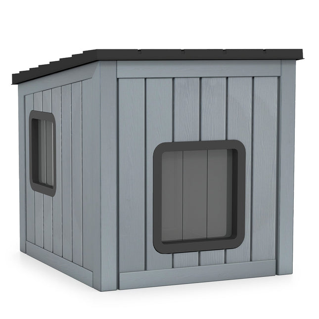 Niche pour chat en plastique résistant aux intempéries avec double porte en PVC