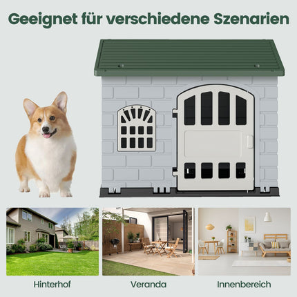 Niche pour chien en plastique résistant aux intempéries avec porte verrouillable