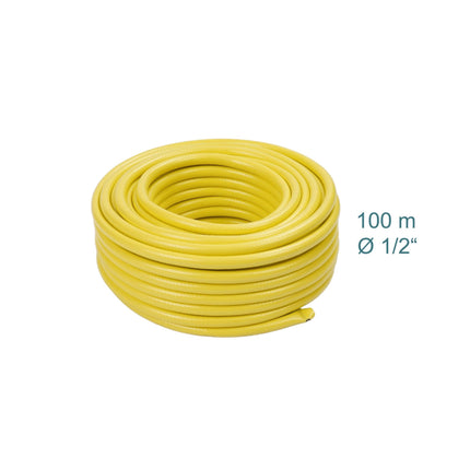 Wetterfester gelber Gartenschlauch, UV-beständig, 1/2 Zoll