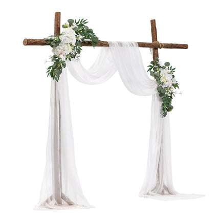 Wedding Arch Flowers Kit, White Silk, 21 ft Drape, 3-Piece
