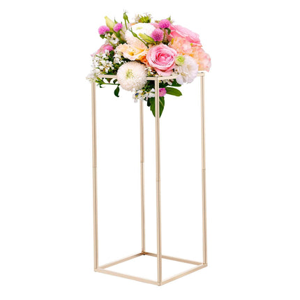 Wedding Flower Stand Set, 10-Pack 23.6 in Gold Cubes
