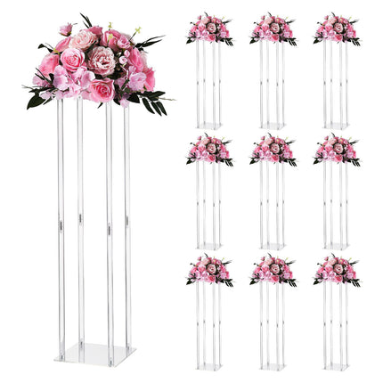 Wedding Flower Stand Set, 10-Pack 80cm Acrylic Columns